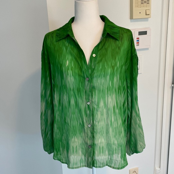Bailey 44 Tops - Bailey 44 | green flowy button down blouse with arm cutout